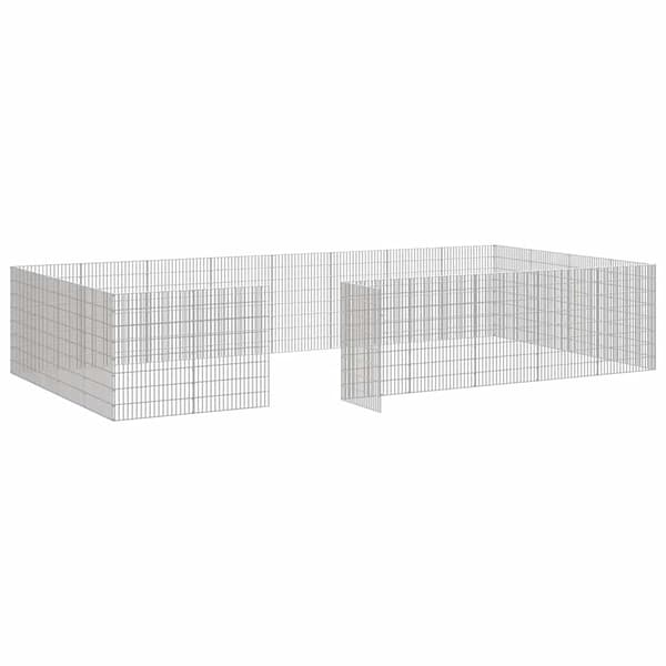 vidaXL Husdjursbur 24-panel 54x80 cm galvaniserat järn Silver