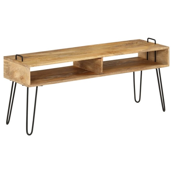 vidaXL TV-bänk massivt mangoträ 110x35x45 cm Brun