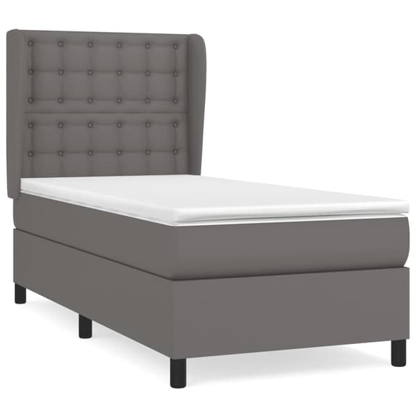 vidaXL Ramsäng med madrass grå 80x200 cm konstläder Grå