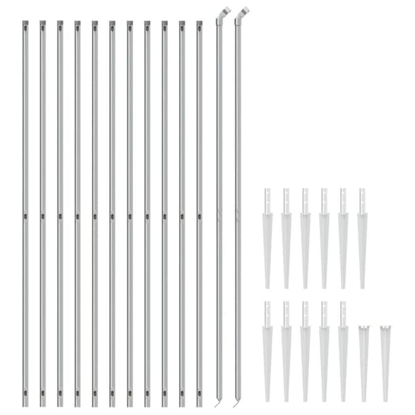 vidaXL Gunnebostängsel med markspett silver 2,2x25 m Silver