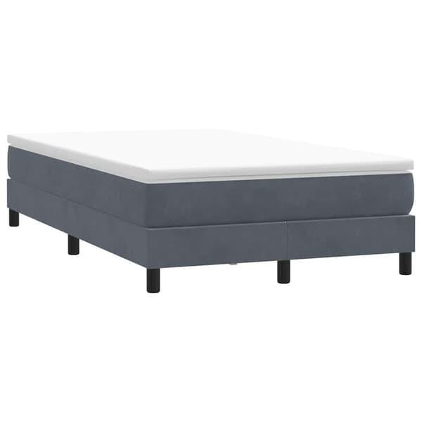 vidaXL Ramsäng med madrass mörkgrå 120x220 cm sammet Grå