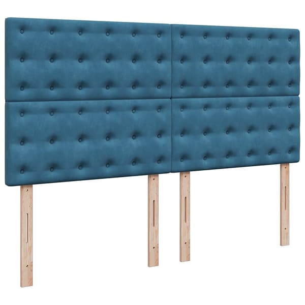 vidaXL Ottoman sängram med madrasser mörkblå 180x200 cm sammet Blå
