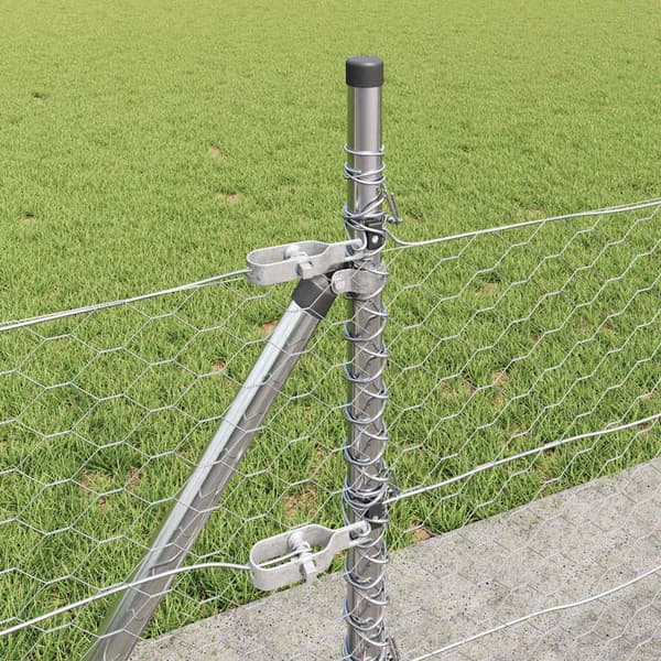 vidaXL Hexagonal stängsel med betongfundament 100 x 0,5 m Silver Mesh Silver