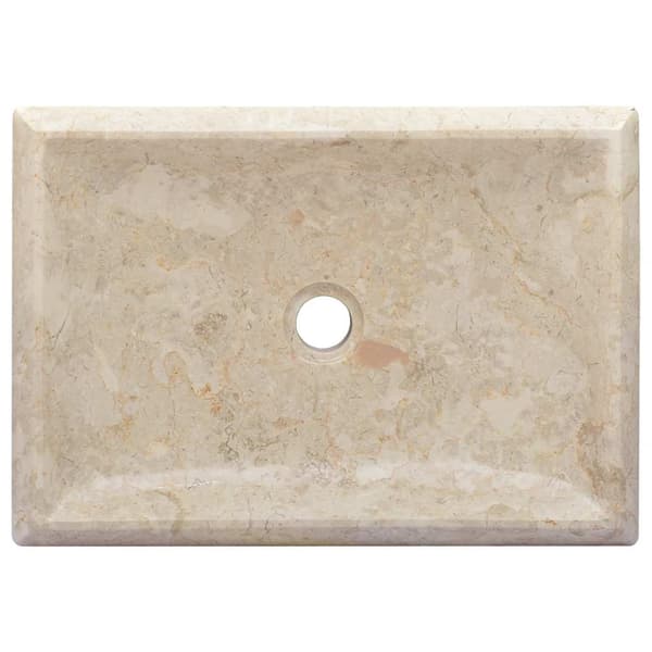vidaXL Handfat gräddvit 50x35x10 cm marmor Creme