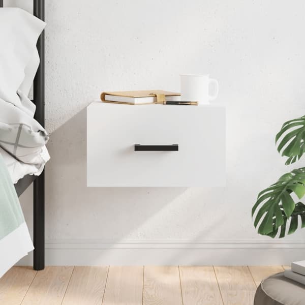 vidaXL Väggmonterat sängbord vit 35x35x20 cm Vit