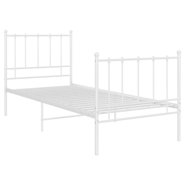 vidaXL Sängram vit metall 100x200 cm Vit