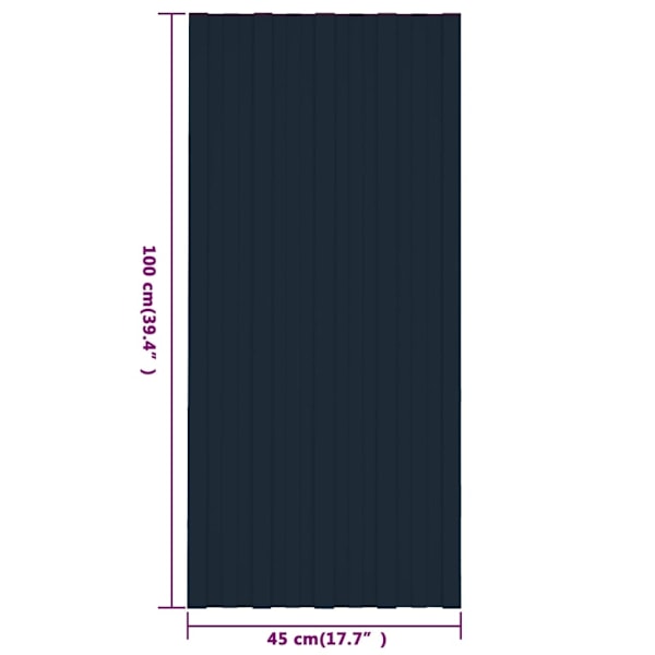 vidaXL Takprofiler 12 st galvaniserat stål antracit 100x45 cm Anthracite