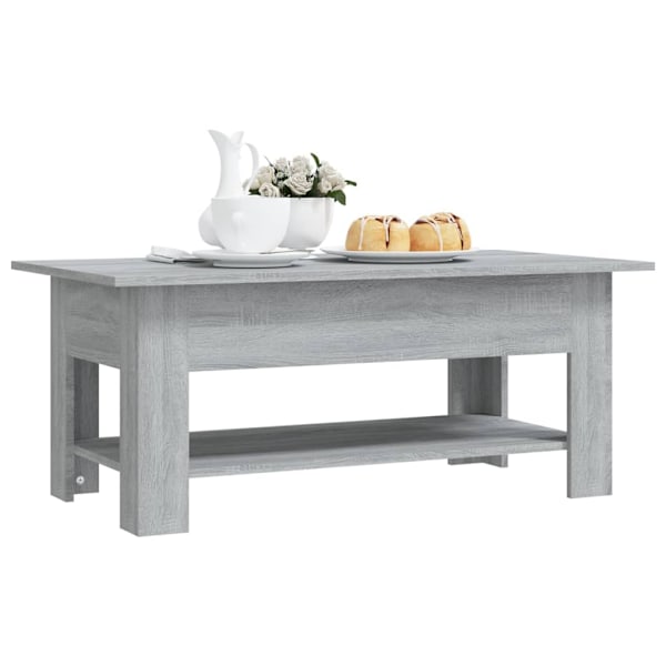 vidaXL Soffbord grå sonoma-ek 102x55x42 cm konstruerat trä grå