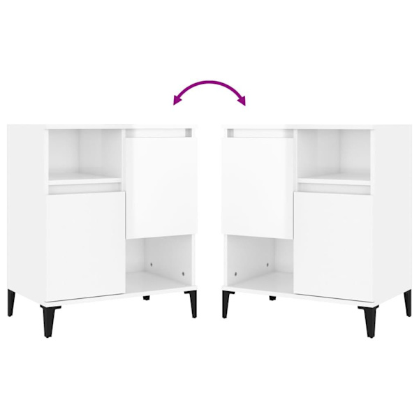vidaXL Byrå vit högglans 60x35x70 cm konstruerat trä Vit