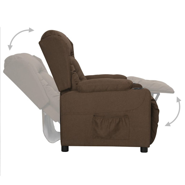 vidaXL Reclinerfåtölj brun tyg Brun