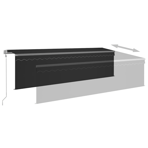 vidaXL Automatiserad markis rullgardin vindsensor LED 5x3m antracit Antracit
