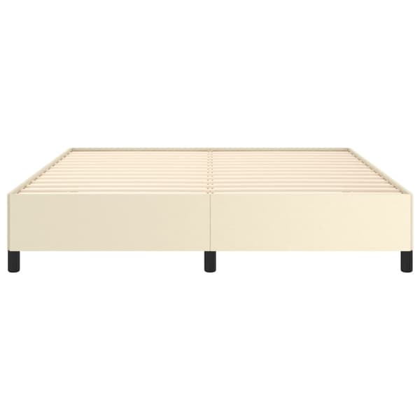 vidaXL Sängram gräddvit 160x200 cm konstläder Kräm