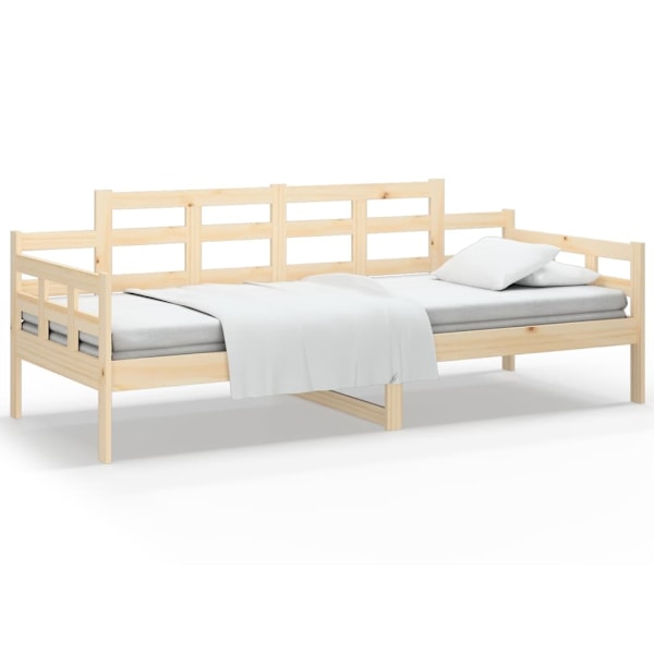 vidaXL Dagbädd massiv furu 90x200 cm Brun