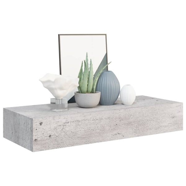 vidaXL Väggmonterad låda betonggrå 60x23,5x10 cm MDF grå