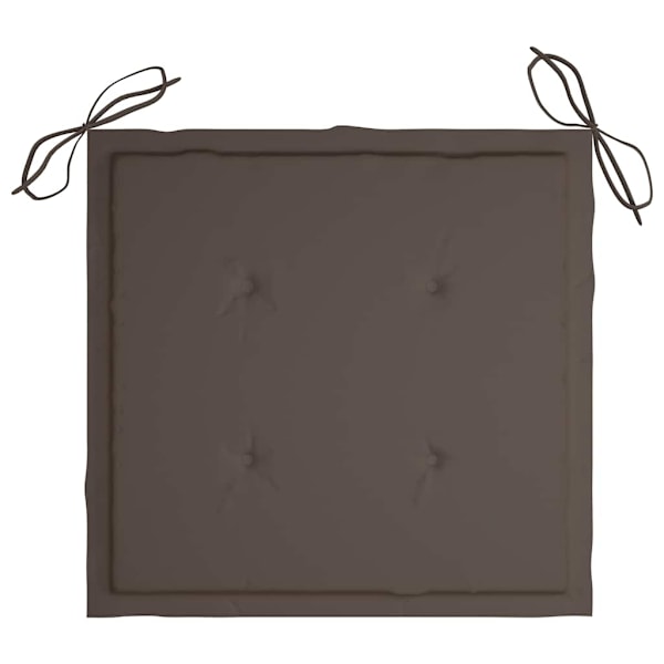 vidaXL Trädgårdsstolar med taupe dynor 2 st massivt teakträ Taupe