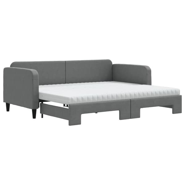 vidaXL Dagbädd utdragbar med madrasser mörkgrå 90x200 cm tyg Grå