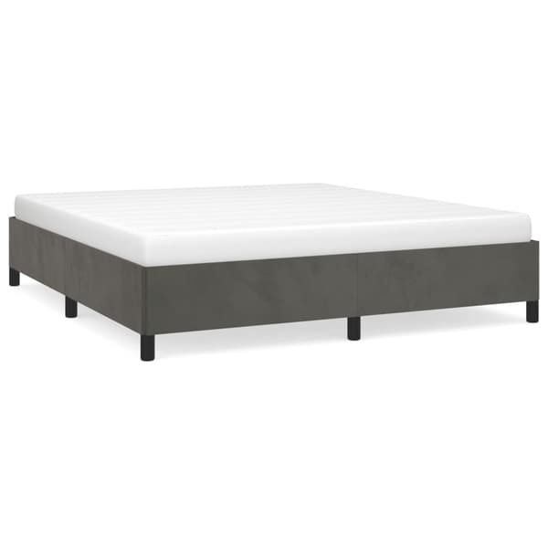 vidaXL Sängram utan madrass mörkgrå 180x200 cm sammet Grå