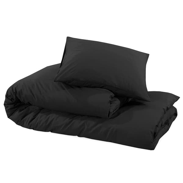 vidaXL Bäddset svart 155x220 cm bomull Svart