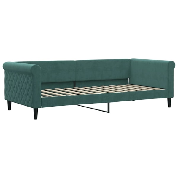 vidaXL Dagbädd utdragbar med lådor mörkgrön 90x200 cm sammet Grön
