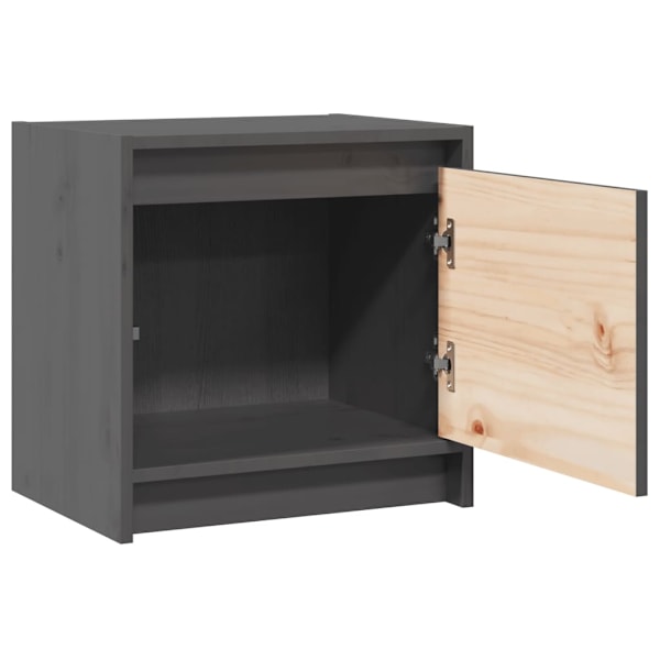 vidaXL Sängbord grå 40x30,5x40 cm massiv furu grå