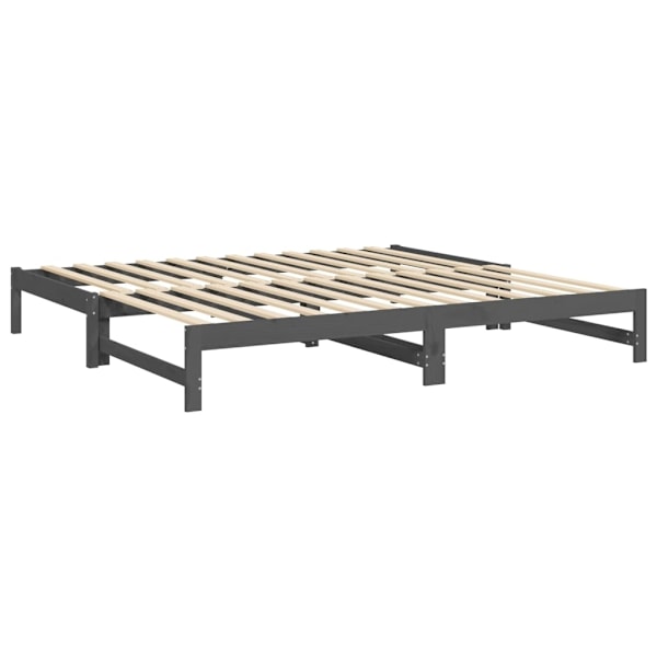 vidaXL Utdragbar dagbädd grå 2x(90x200) cm massiv furu Grå
