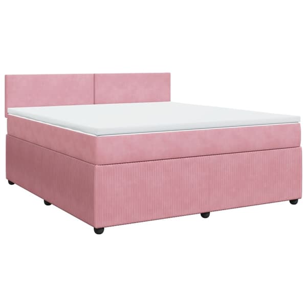 vidaXL Ramsäng med madrass rosa 180x200 cm sammet Rosa