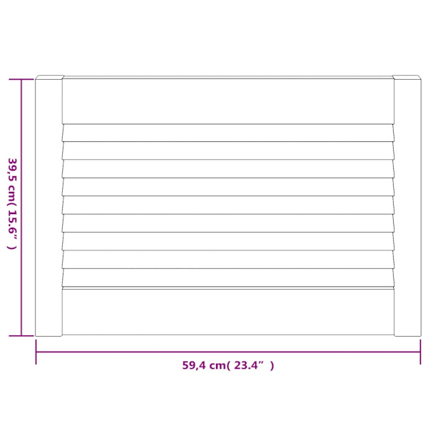 vidaXL Skåplucka lamelldesign vit 39,5x59,4 cm massiv furu Vit