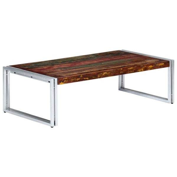 vidaXL Soffbord 120x60x35 cm massivt återvunnet trä multifärg