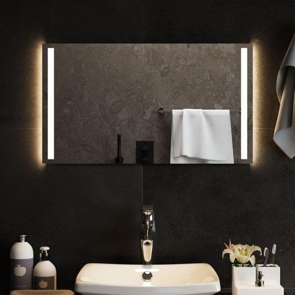 vidaXL Badrumsspegel LED 70x40 cm Transparent