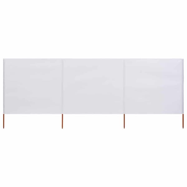 vidaXL Vindskydd 3 paneler tyg 400x160 cm sandvit Vit