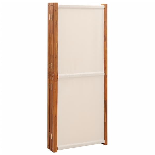 vidaXL Rumsavdelare 6 paneler gräddvit 420x180 cm Kräm