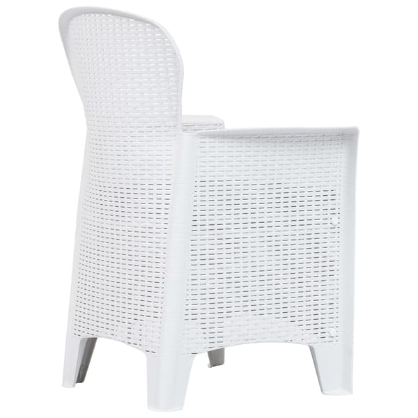 vidaXL Caféset 3 delar plast vit konstrotting Vit