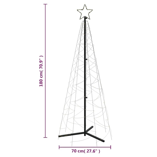 vidaXL Julgranskon varmvit 200 LEDs 70x180 cm Vit