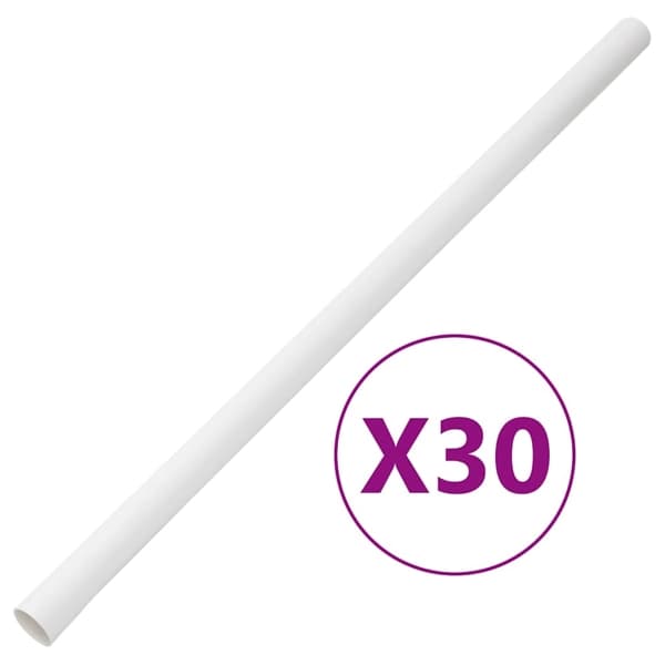 vidaXL Kabelkanal Ø32 mm 30 m PVC Vit