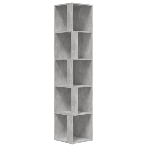 vidaXL Hörnhylla betonggrå 33x33x164,5 cm spånskiva grå