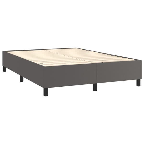 vidaXL Ramsäng med madrass grå 140x200 cm konstläder Grå