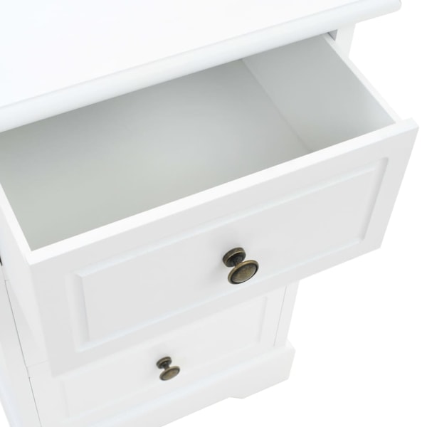 vidaXL Nattduksbord MDF och furu 35x32x59 cm Vit