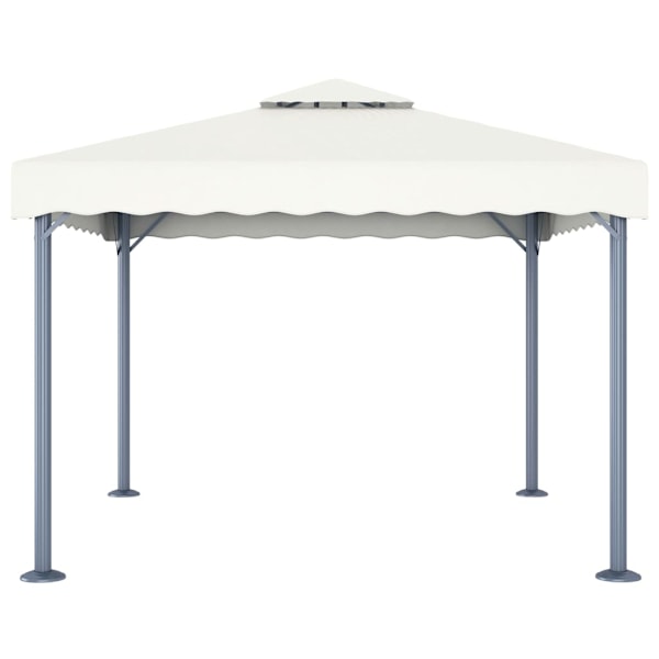 vidaXL Paviljong 300x300 cm gräddvit aluminium Creme