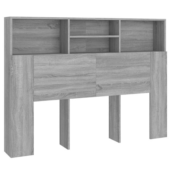 vidaXL Sänggavel med förvaring grå sonoma 140x19x103,5 cm Grå