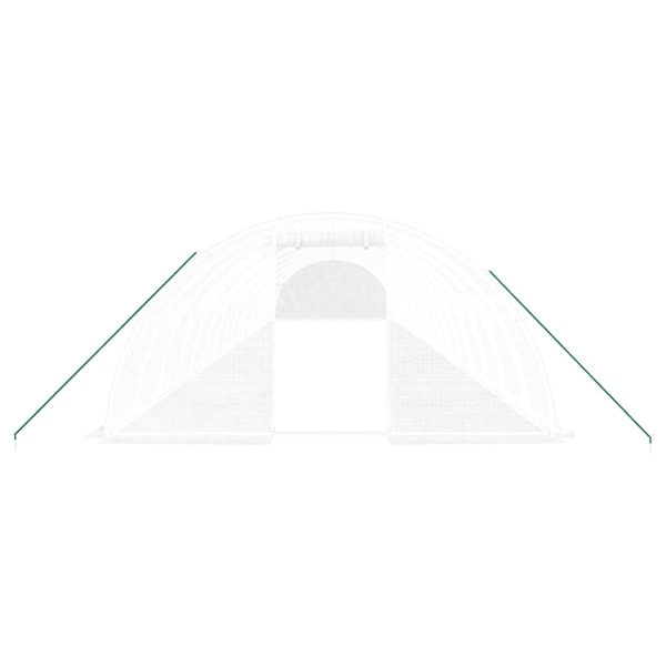 vidaXL Växthus med stålram vit 72 m² 18x4x2 m Vit