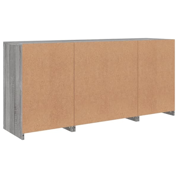 vidaXL Skänk med LED-belysning grå sonoma 142,5x37x67 cm Grå