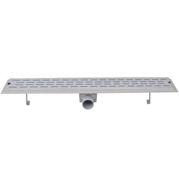 vidaXL Avlång golvbrunn 2 st rak rostfritt stål 730x140 mm