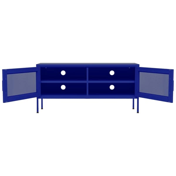 vidaXL Tv-bänk marinblå 105x35x50 cm stål Blå