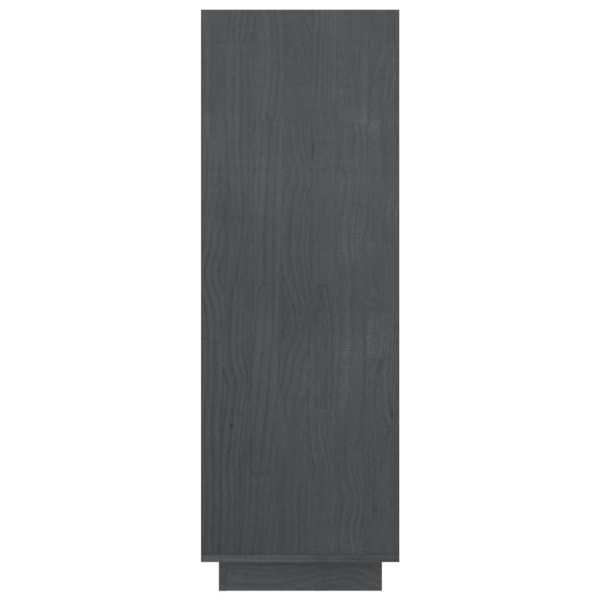 vidaXL Bokhylla/rumsavdelare grå 80x35x103 cm massiv furu grå