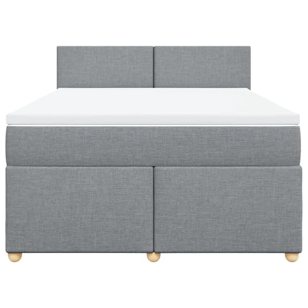 vidaXL Ramsäng med madrass ljusgrå 140x200 cm tyg Grå