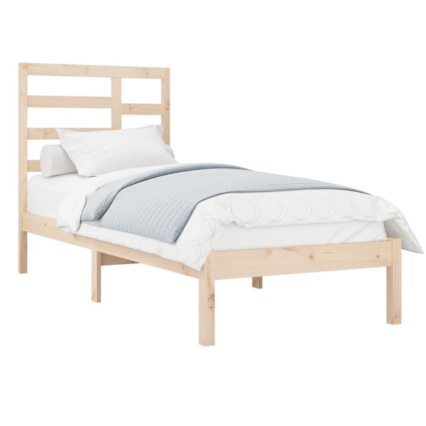 vidaXL Sängram massivt trä 90x200 cm Brun