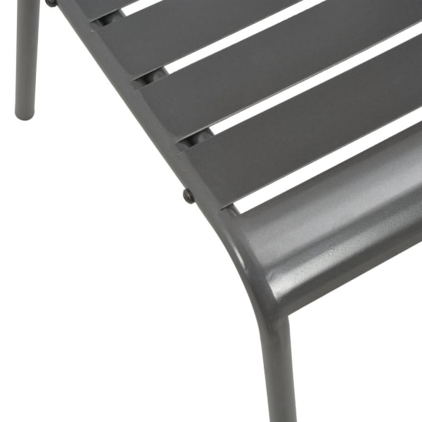 vidaXL Utestolar 4 st ribbad design stål mörkgrå grå