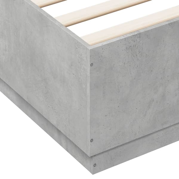 vidaXL Sängram betonggrå 160x200 cm konstruerat trä Grå