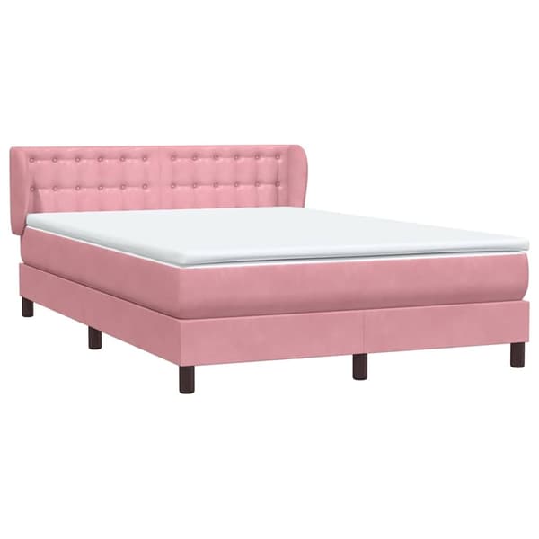 vidaXL Ramsäng med madrass rosa 140x220 cm sammet Rosa