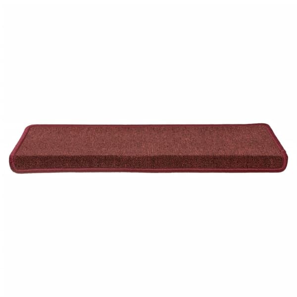 vidaXL Trappmattor 15 st 65x21x4 cm bordeaux rektangulär kant Röd